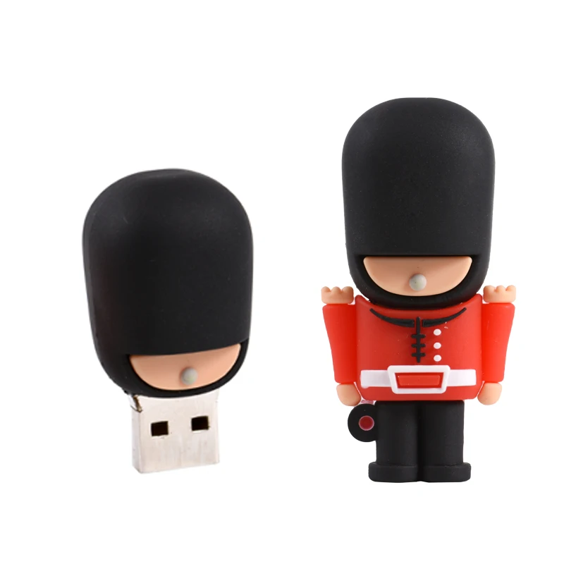 펜 드라이브 만화 가드 USB 2.0 플래시 드라이브 128GB 64GB 32GB 키 체인 메모리 스틱 크리 에이 티브 선물 16GB 노트북 USB 스틱 8GB