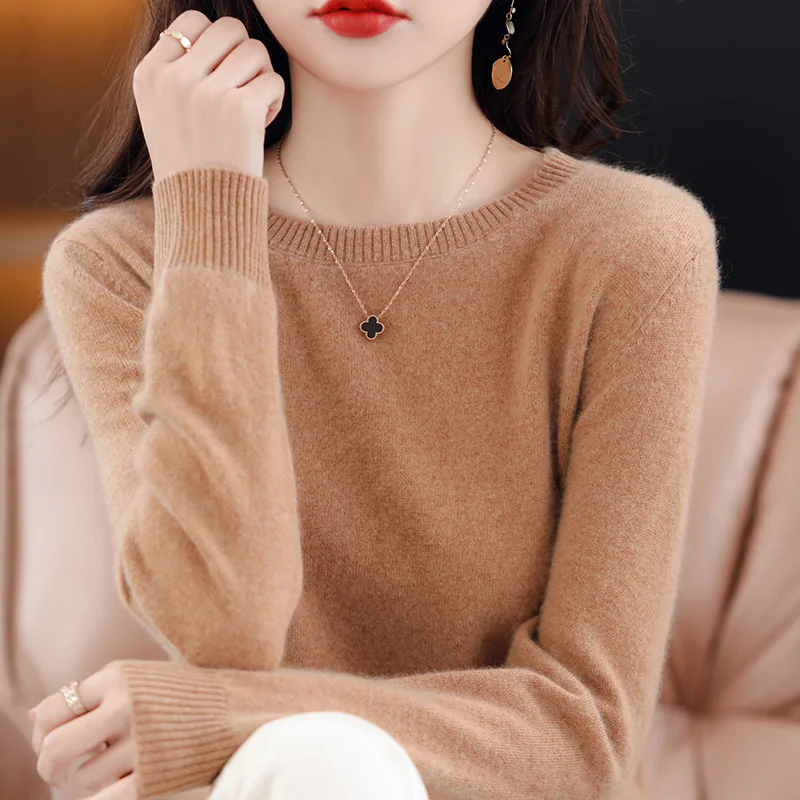 2022 New Cashmere Sweaters Women Casual O-neck Solid Pullovers Autumn winter Womens Sweater Cashmere Knitwear