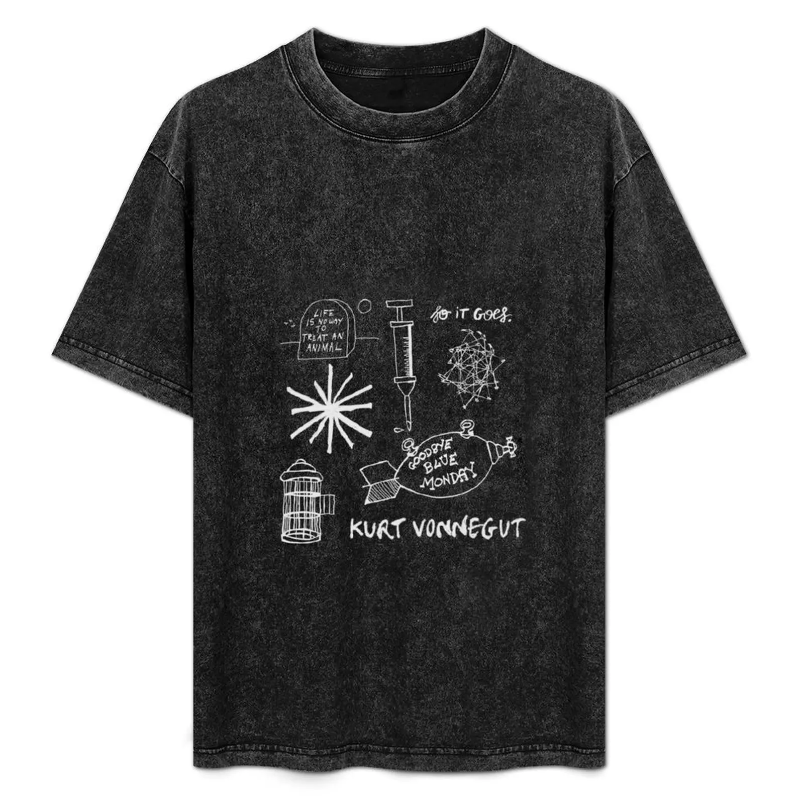 Ode to Vonnegut -- Pattern -- Camiseta blanca/azul