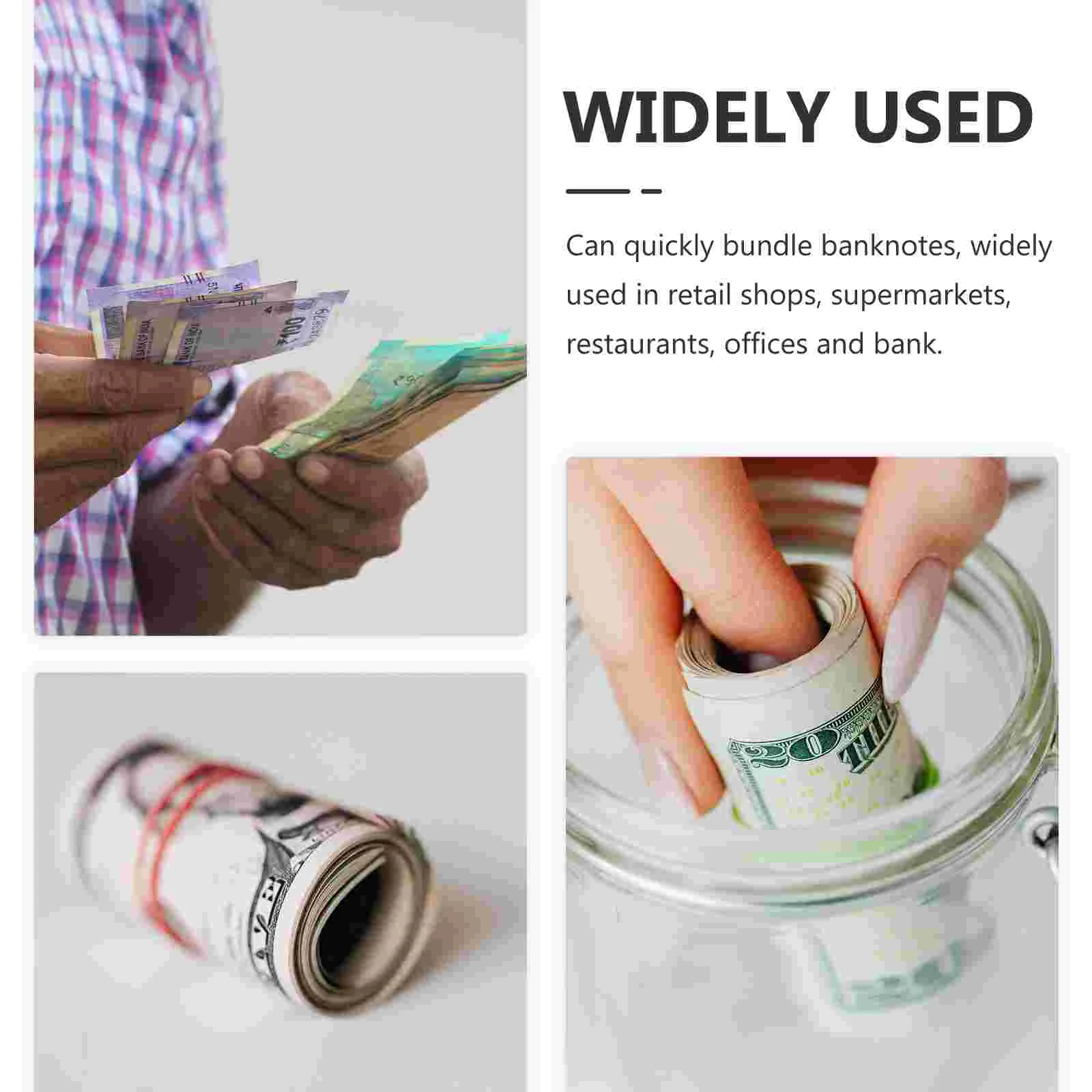 Disk Paper Tape for Binding Machine Money Wrappers Bills Wraps Straps Organizer Cash Bands Currency Magnetic Wallet