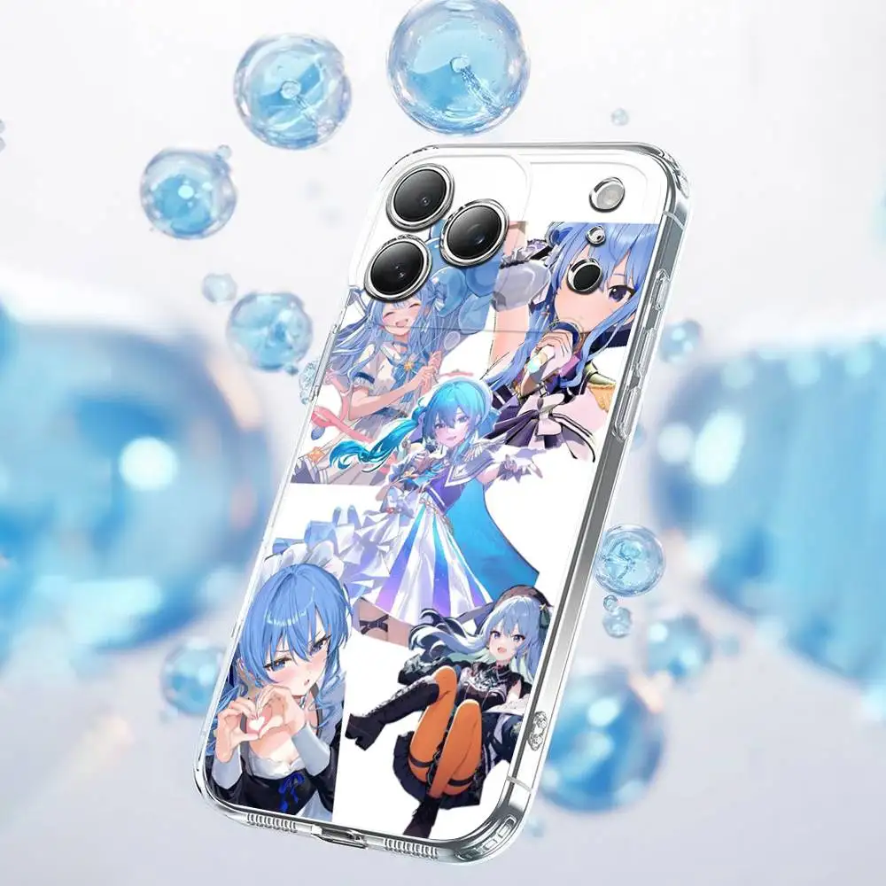 Funda de teléfono Singer H-Hoshimachi Suisei para iPhone 17,16,15,14,13,12,11 Plus,Pro,Max,Plus,E,SE4,Air,Mini transparente