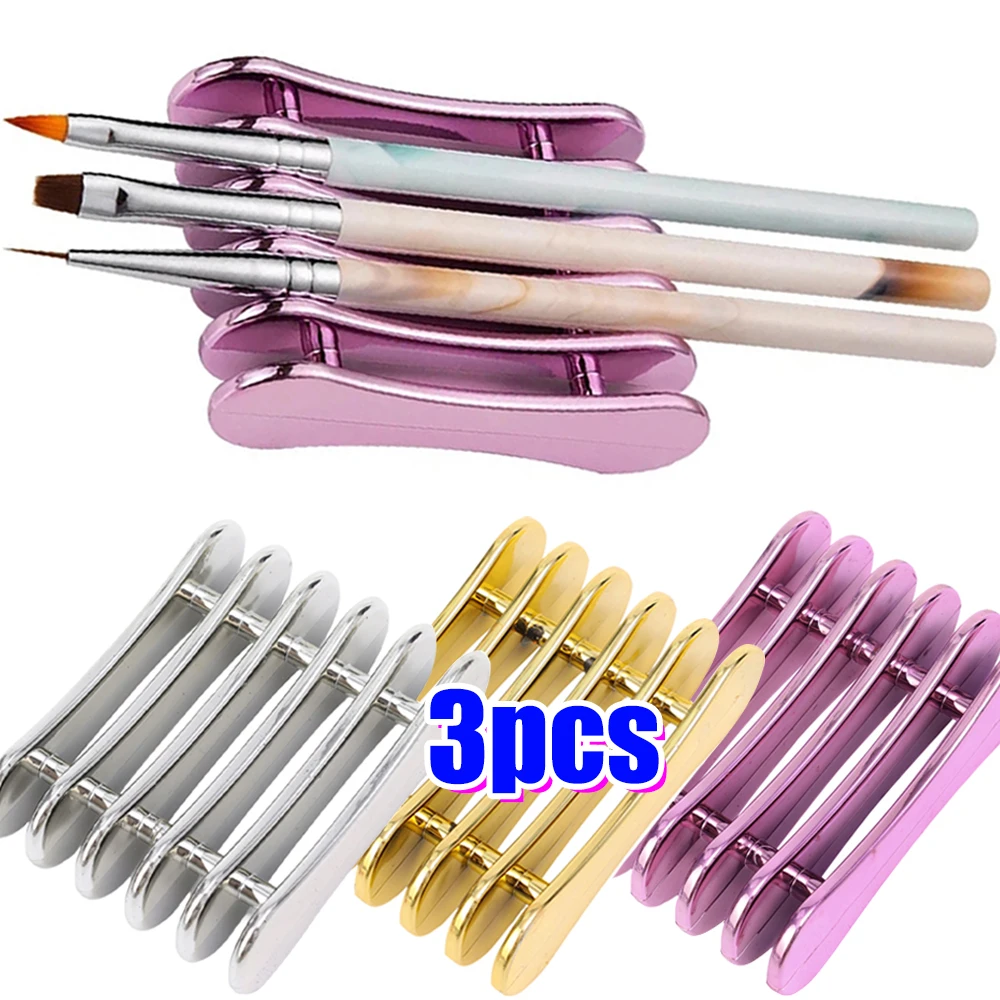 

Manicure Brush Holder Painting Pen Nail Art Brushes Rack 5Grids Painting Brush UV Gel Rest Holder Nail Pencil Display Stand Tool