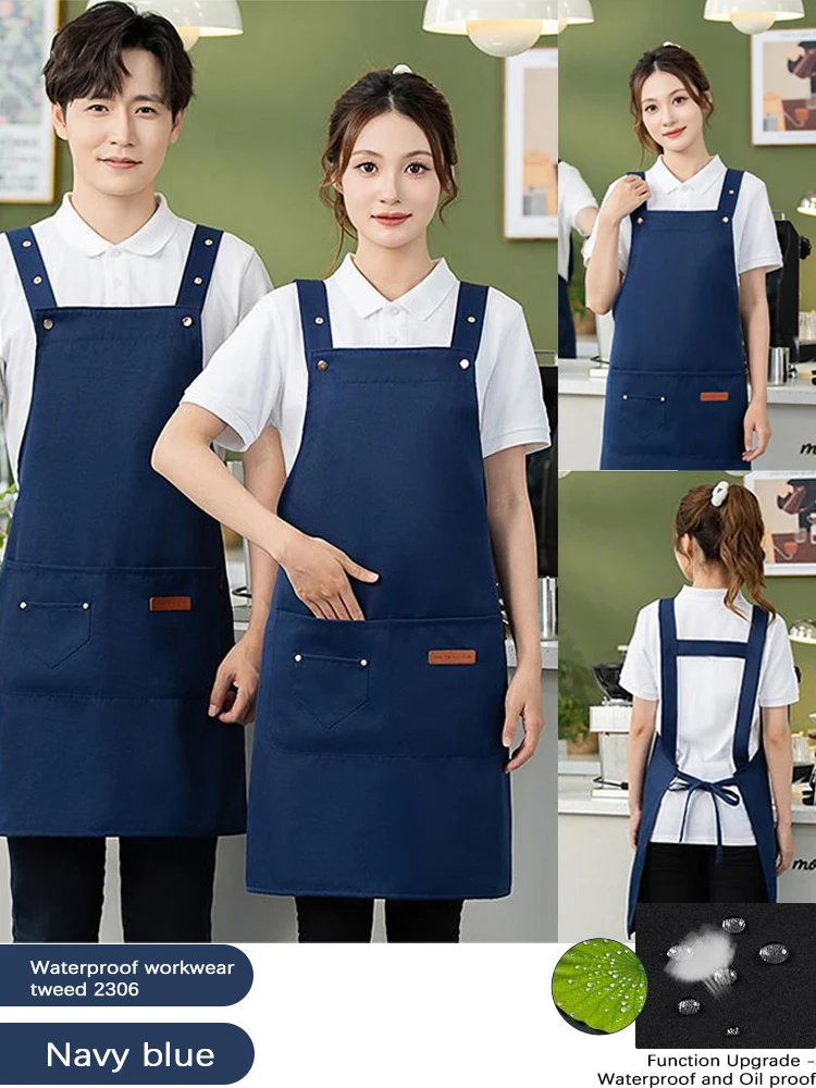 Avental de trabalho à prova d'água para todos os fins – Proteção resistente para lojas de chá com bolhas, salões de unhas, supermercados, restaurantes, cafeteria