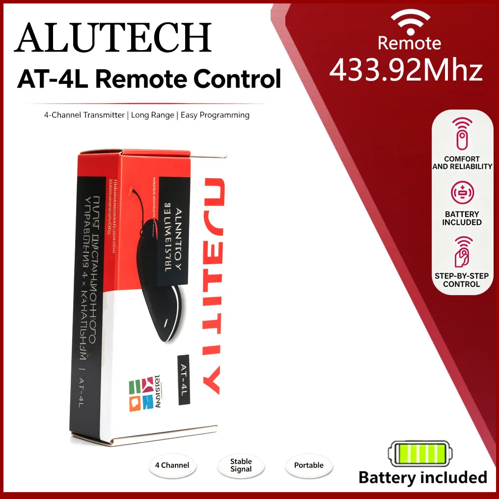 Alutech 433.92 AT-4L Garage Door Remote Control AR-1-500 500N RF Receiver Garage Rolling Door Opener AN-MOTORS ASG-600-1000