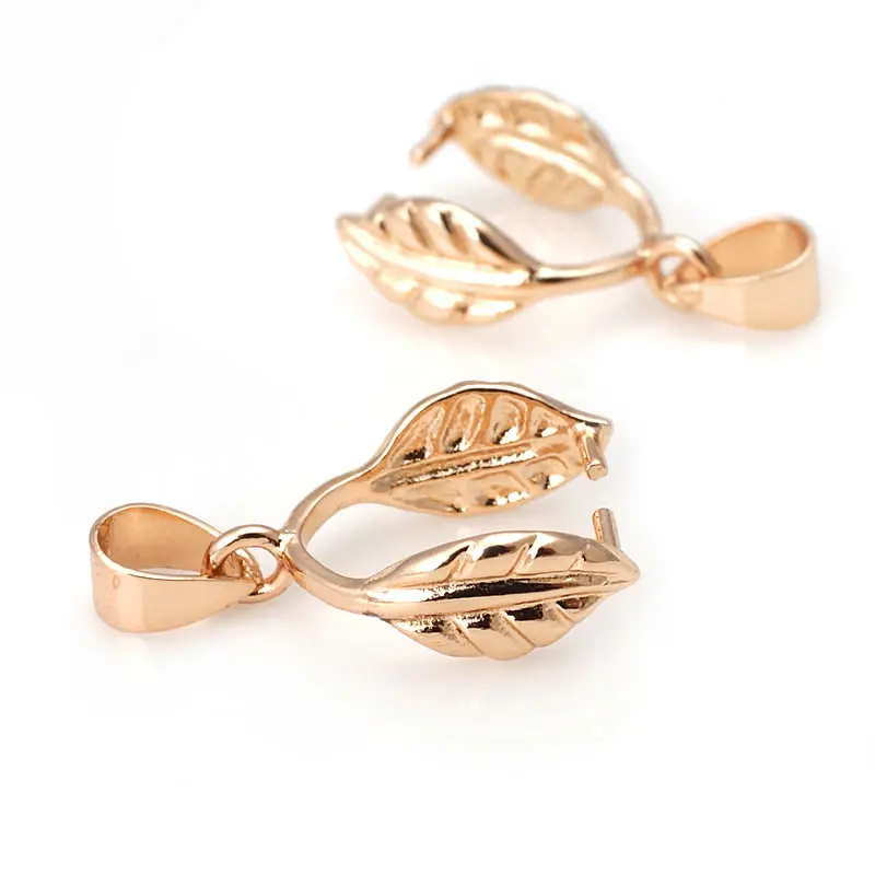 18K Gold Color Brass Tree Leaf Charms Pendants Clasps Connector Necklaces Jewelry Making Supplies Diy Findings Accessories