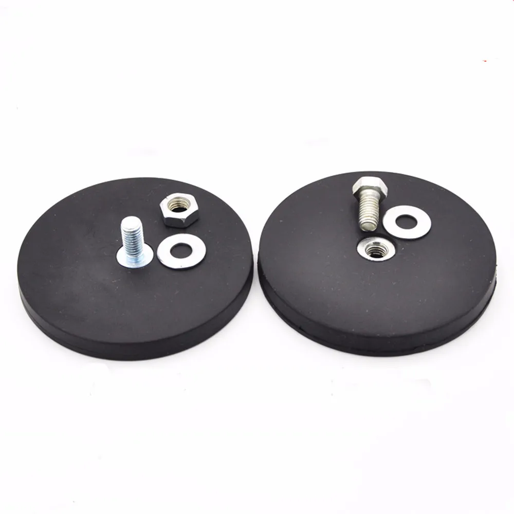 2-10pcs D22 D43 D66 D88 Rubber Coated Magnet Magnetic Base Flat Thread Mounting Bracket Holder For Boat LED Light Car Bar