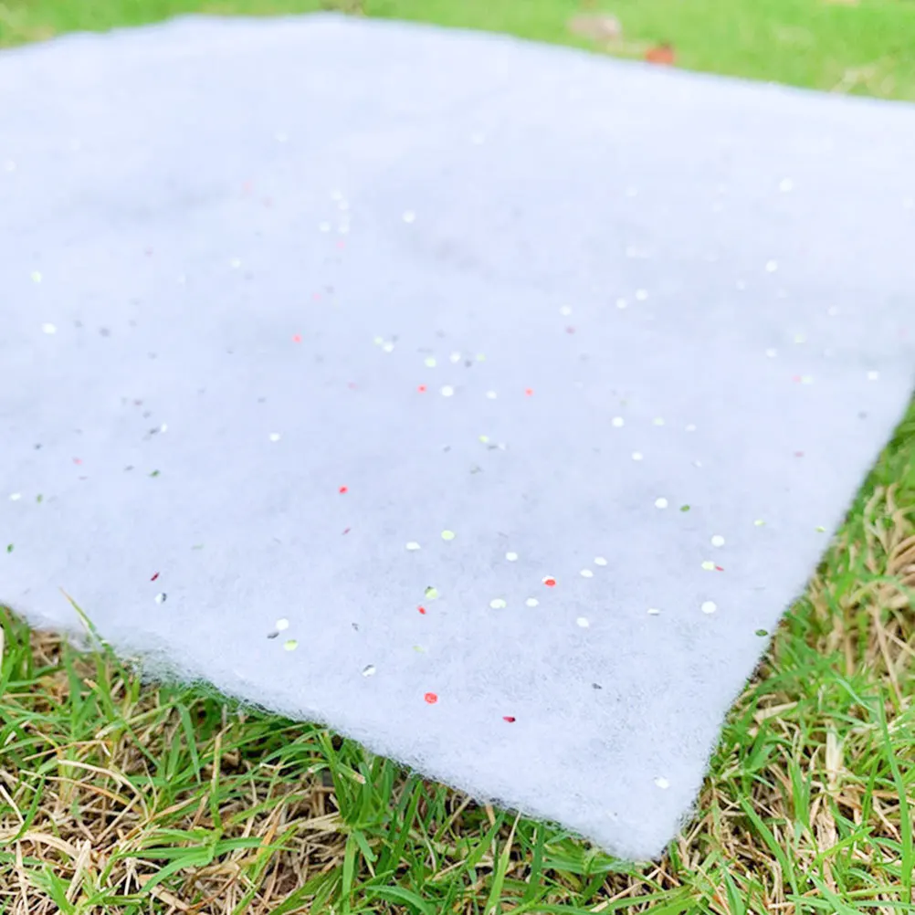 1 ورقة ديكور للعطلات من القطن الاصطناعي لعرض عيد الميلاد والشتاء، مستلزمات الحفلات لديكور المنزل والثلج المزيف