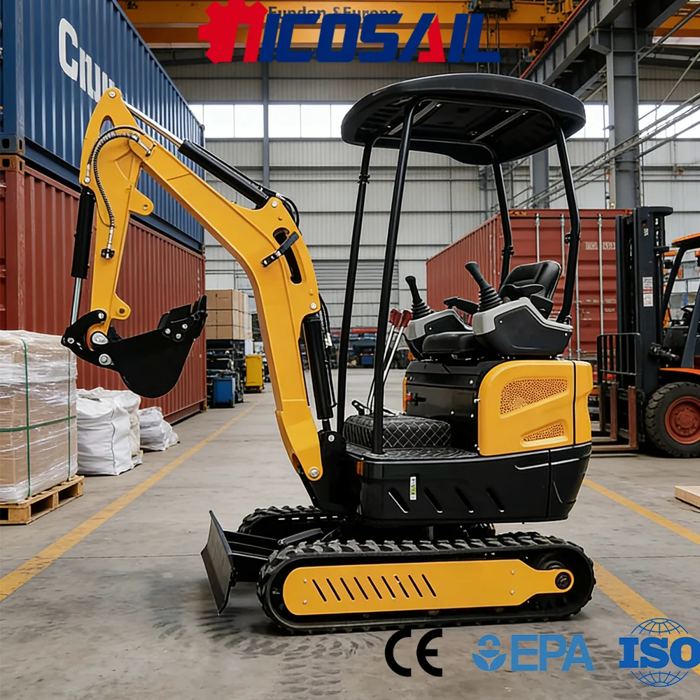 1.7 Ton Mini Crawler Digger CE Approved Euro 5 Stable Performance for Orchard Garden