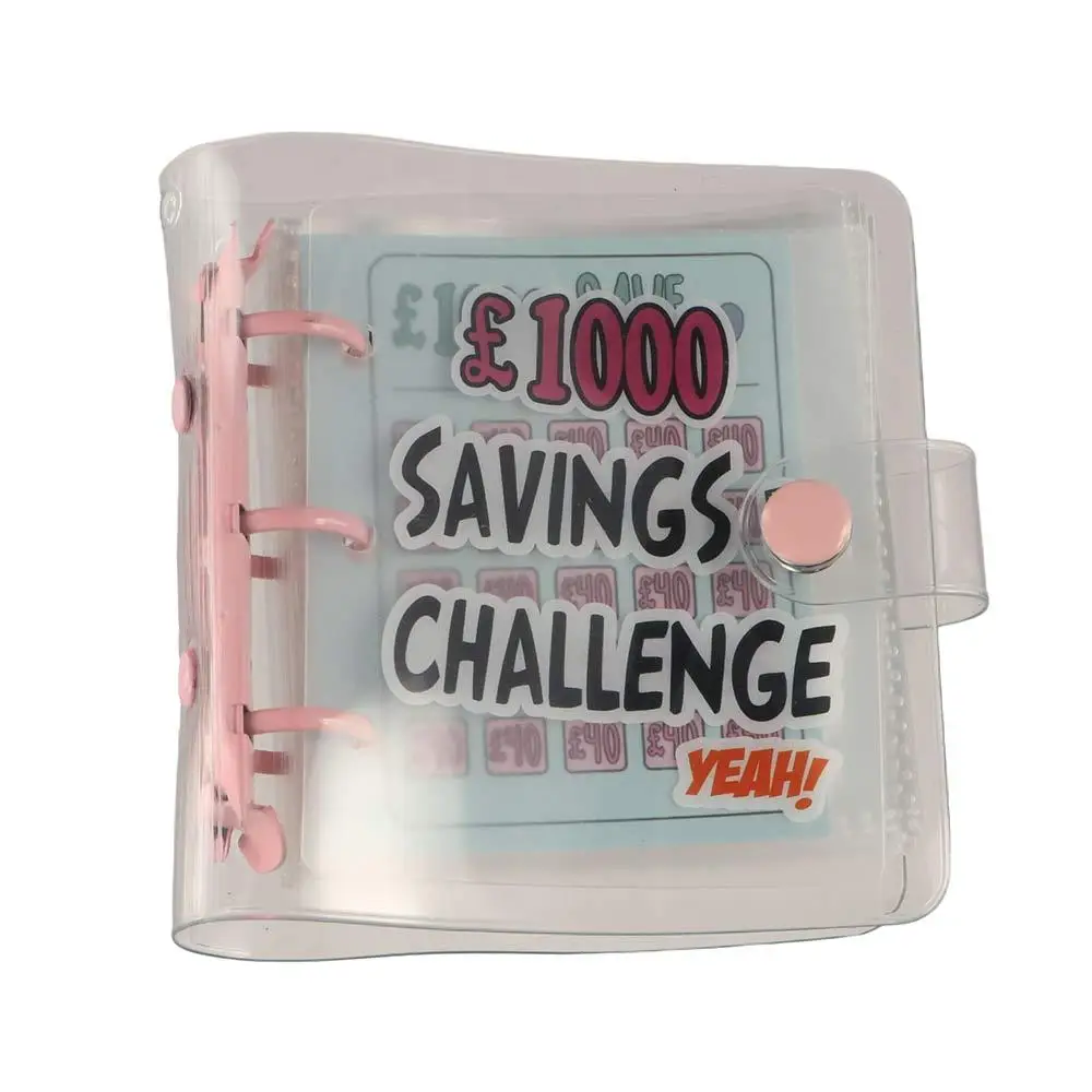 

Mini Money Saving Binder PVC Creative Mini Budget Binder 150/500/1000/2100/5000 Pounds Tear Resistant Savings Challenges Book
