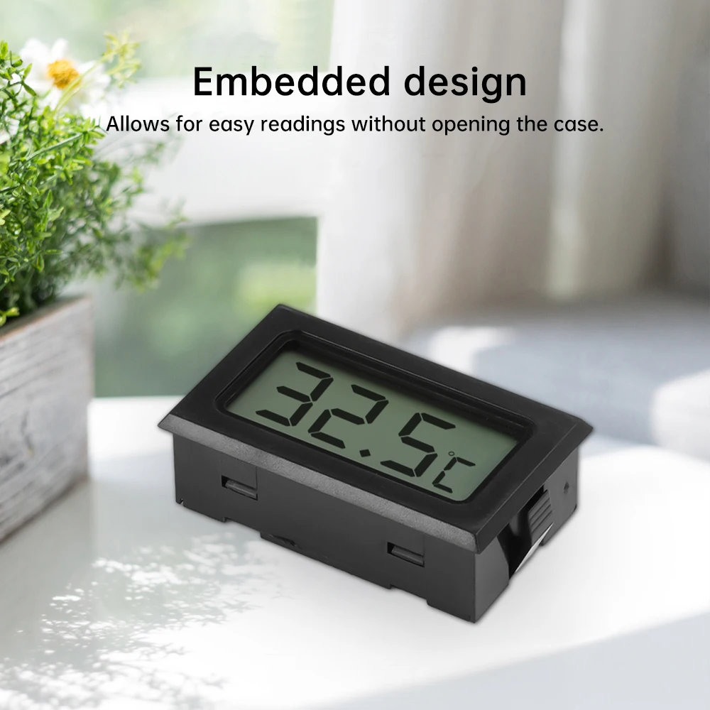FY-10 Embedded LCD Digital Thermometer Temperature Sensor Temperature Tester Detector with Cable without LR44 battery