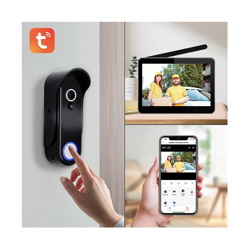 1080P Wireless Home Security Visual Door Bell Camera Waterproof IP65 Intercom Door Phone Smart Wifi Video Doorbell