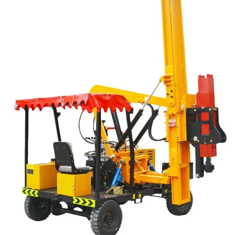 Highway Guardrail Piling Rig Hydraulic Post Driver Machine For Traffic Barrier Construction Road Safety Piling Equipment