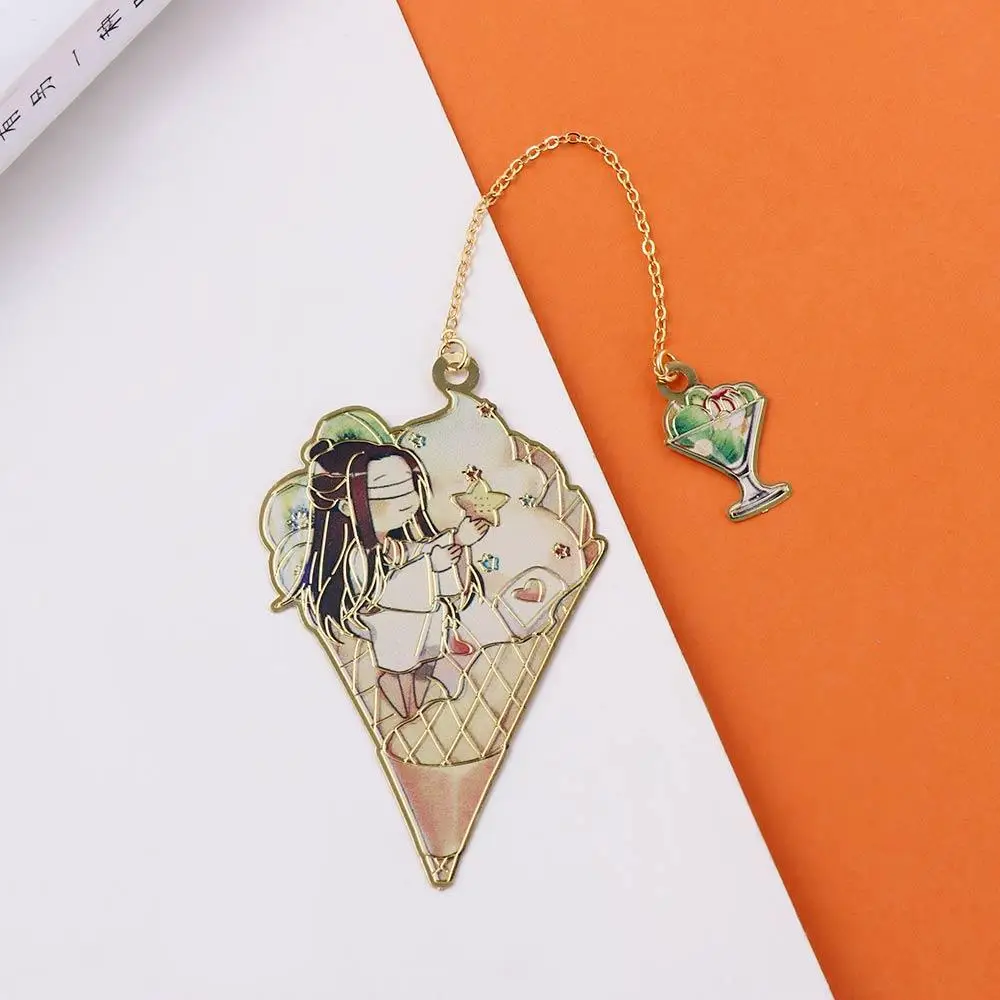 Wangji-suministros escolares de Metal, colgante Wei Wuxian, papelería Mo Dao Zu Shi, marcapáginas, marca de paginación, marcapáginas hueco, marcadores de libros