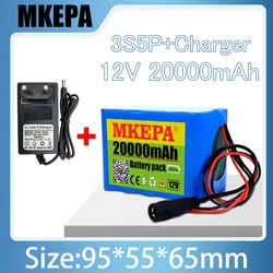 Nowa 12 V 20000mAh duża pojemność 18650 płyta zabezpieczająca baterię litową 12,6 V 3 s5p 20000mah pojemność + 12.6V 2A ładowarka