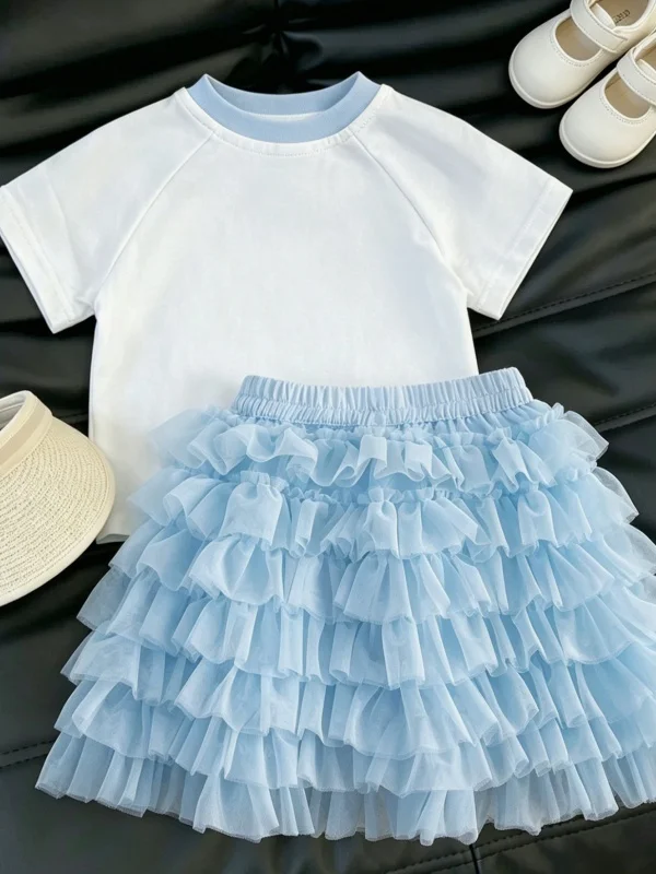Girls Cake Skirt High Waist Half-length Summer New Fashionable Korean Style Versatile Beautiful Trendy Skirts for Babies