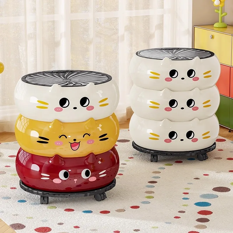 

Большая мусорная корзина с крышкой и колесами для спальни, гостиной, кухни, ванной комнаты. Новая модель 2025 года. Высокая эстетическая ценность.