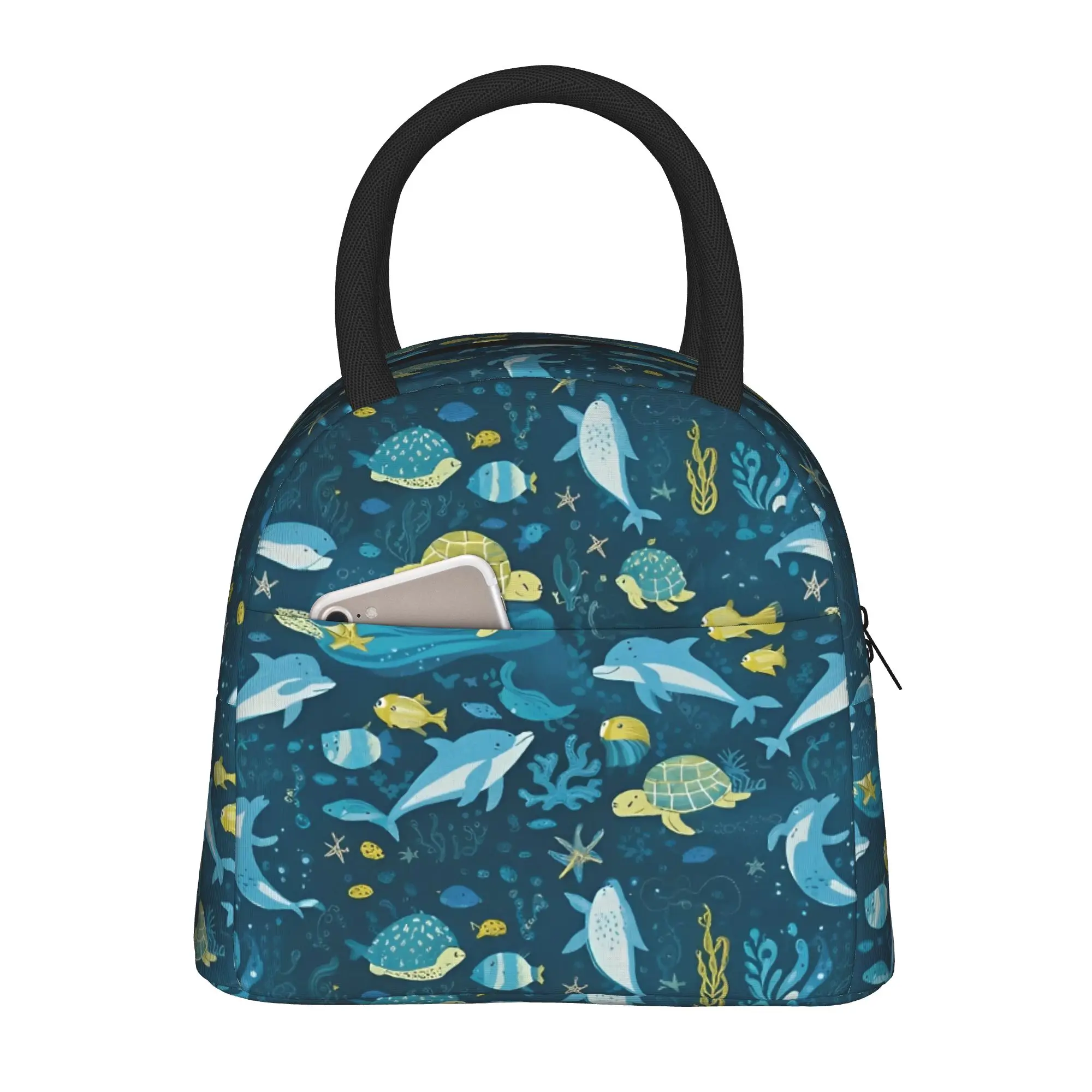 Shark Insulated Lunch Bags Leakproof Starry Whale Sharks Lunch Container Cooler Bag Tote Lunch Box School  Outdoor Girl Boy