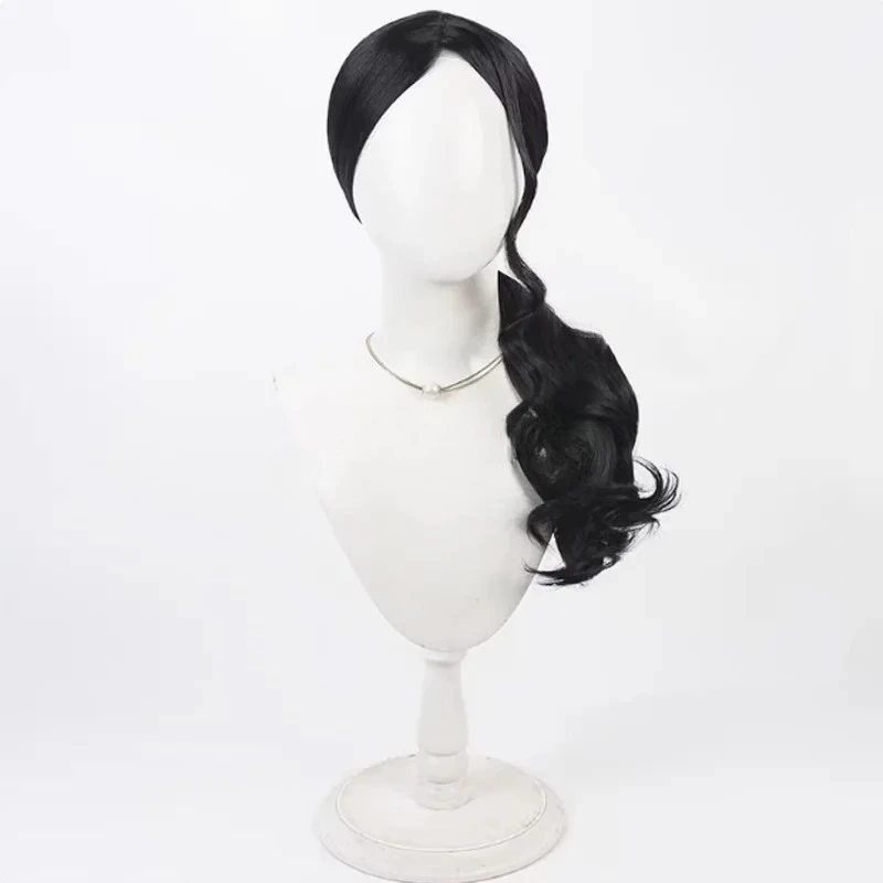 Peluca de Anime Kyoraku Shunsui, pelo sintético largo y rizado para cuero cabelludo medio, pelucas de Cosplay, peluca de fibra resistente al calor