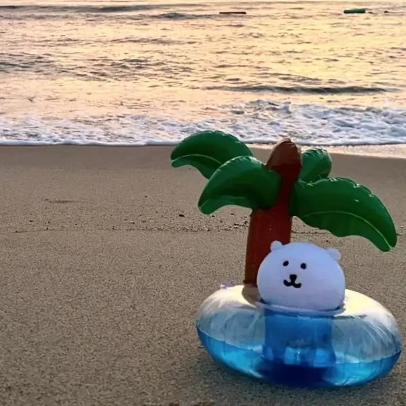 10cm piada urso boneca em miniatura praia verão nadar anel brinquedo acessório engraçado férias adereços cênicos para casa decoração do jardim