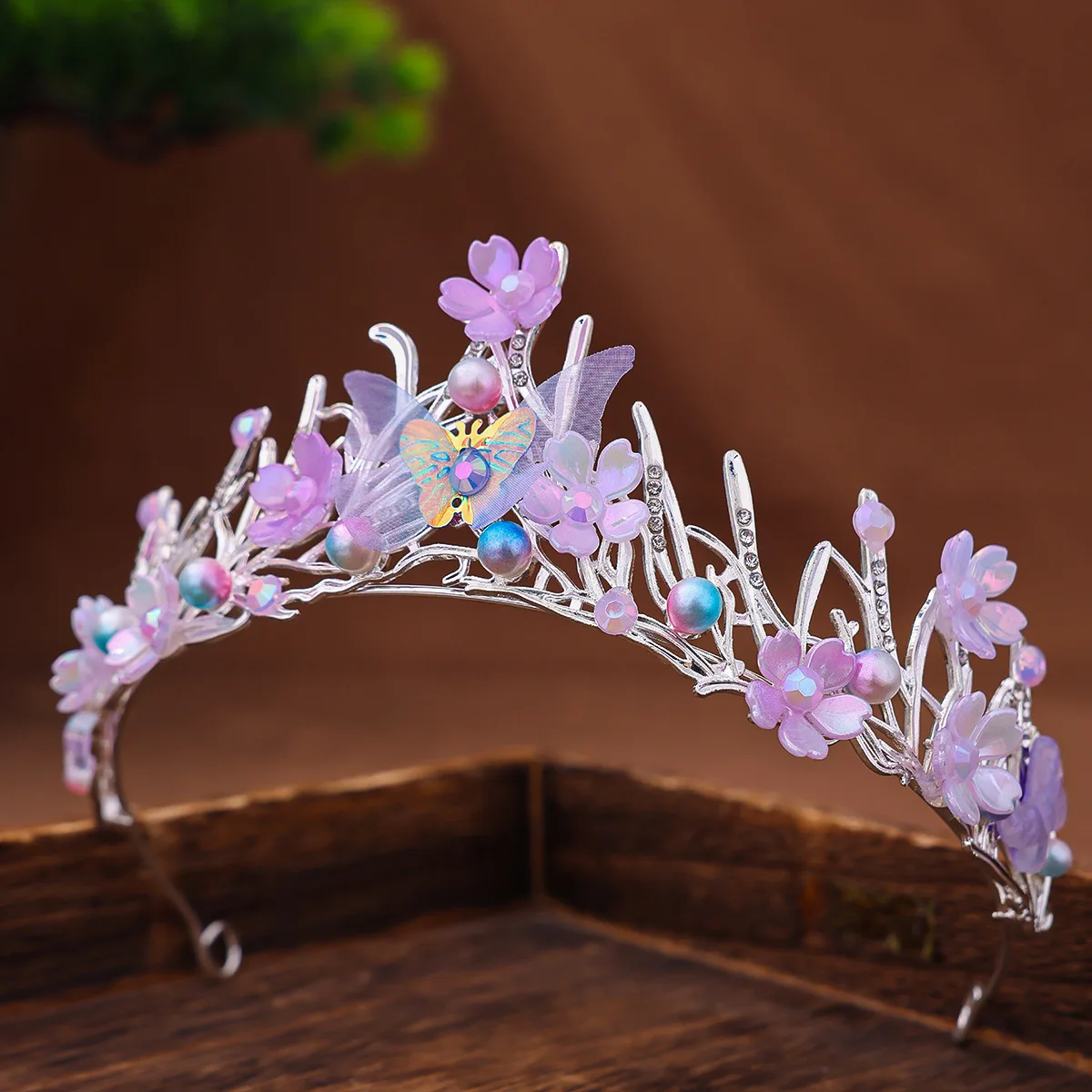 Halloween Ocean Style Princess Crown Hairband Lovely Princess Sweet Butterfly flower Hair Accessory Headband HairBands For Girls image 3