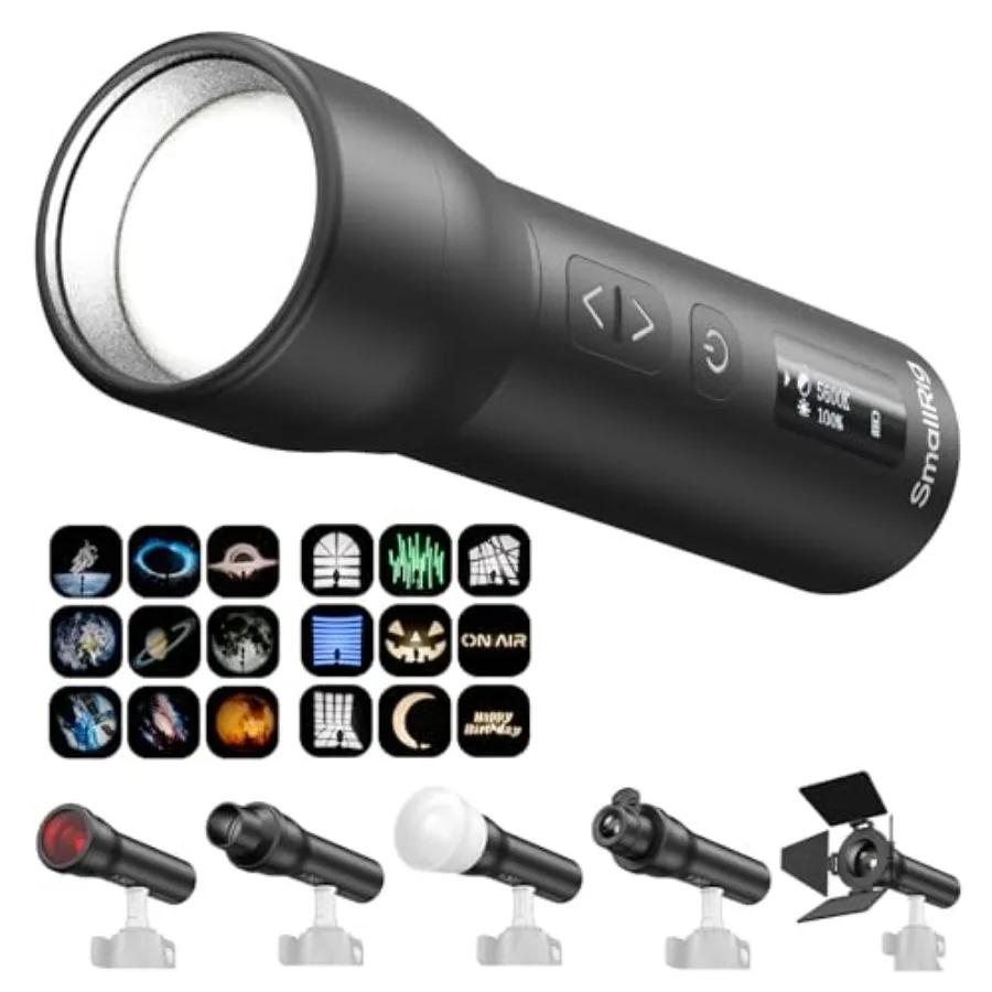 

Портативный светодиодный фотофонарь RF 05B 1900K-8000K 2600 мАч 5-8 Вт с зумом, видеоосветитель с гобо-эффектами, пленочными слайдами, фильтрами и барндюрами S