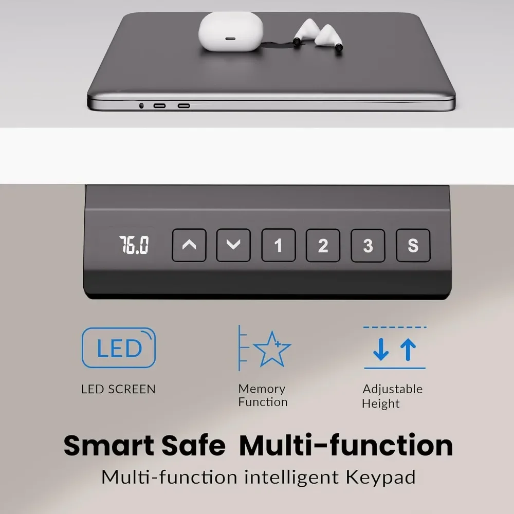 محرك مزدوج كهربائي قابل للتعديل يقف حتى 90 بوصة × 44 بوصة سطح المكتب، سعة وزن 330 رطل، مكتب كمبيوتر للمنزل والمكتب، Wh