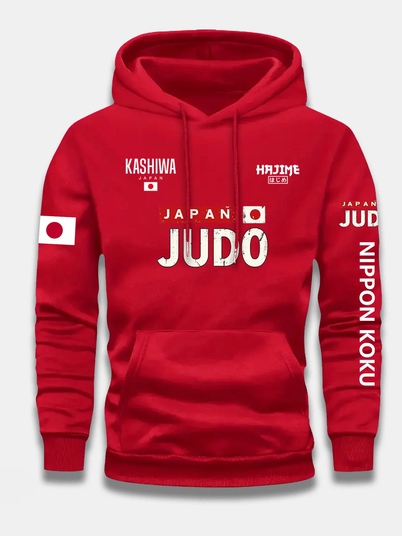 Herren Japan Judo Hoodie Kampfsport Kashiwa Hajime Nippon Vintage Grafikdruck Locker Sitzender Streetwear Pullover Sweatshirt Herbst – Detail 2