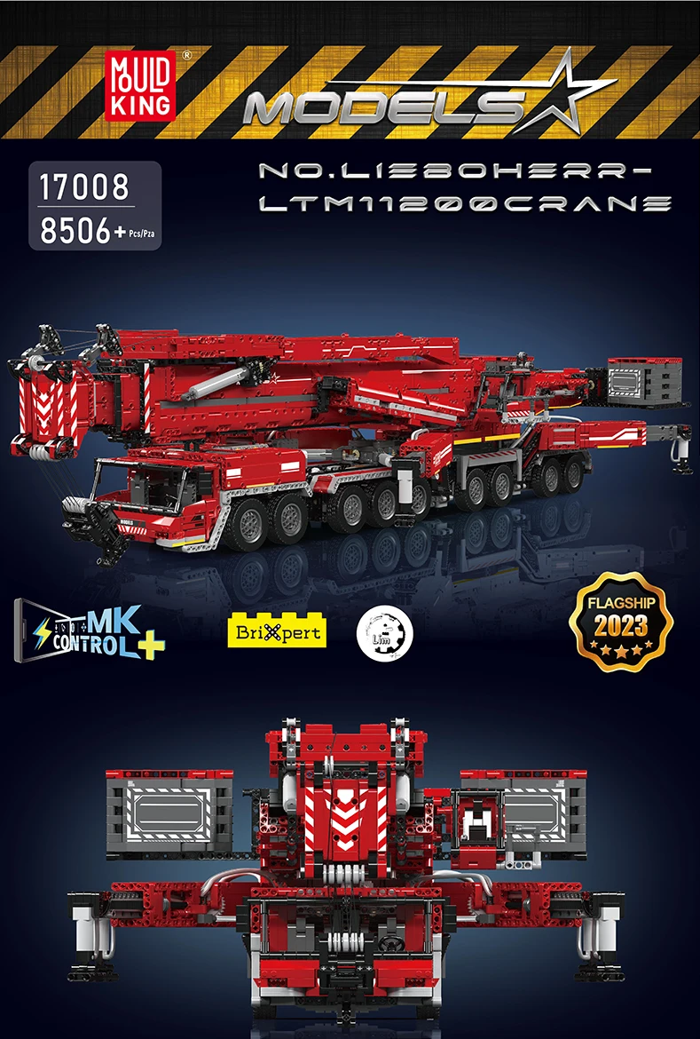 Mould King 17059 Grue à tour sur chenilles Briques de