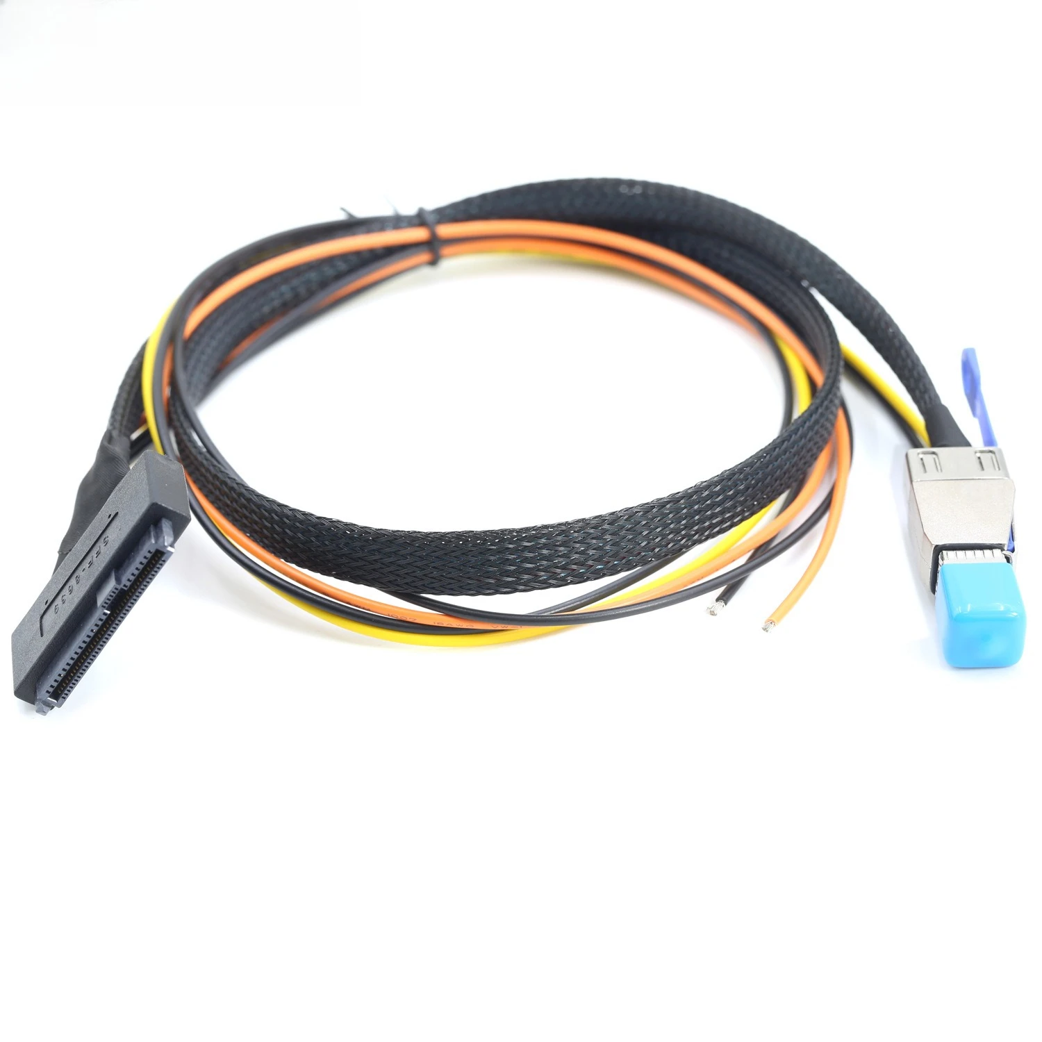 Mini servidor SAS HD SFF-8644 para servidor M.2 SAS SFF-8639 com comprimento de chicote de alimentação aberto 0,5M