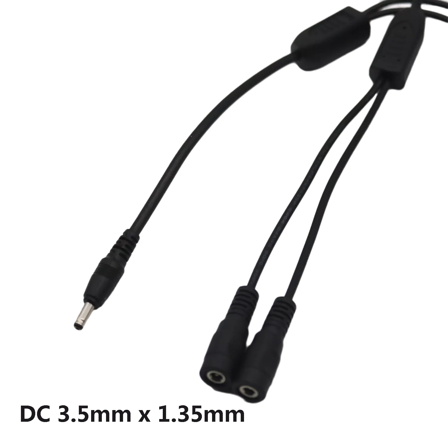 DC Y Splitter Cable 1 Male to 2 Female,3.5mm x 1.35mm Power Extension Adapter Cable CCTV Surveillance Cameras, LED Light Strip