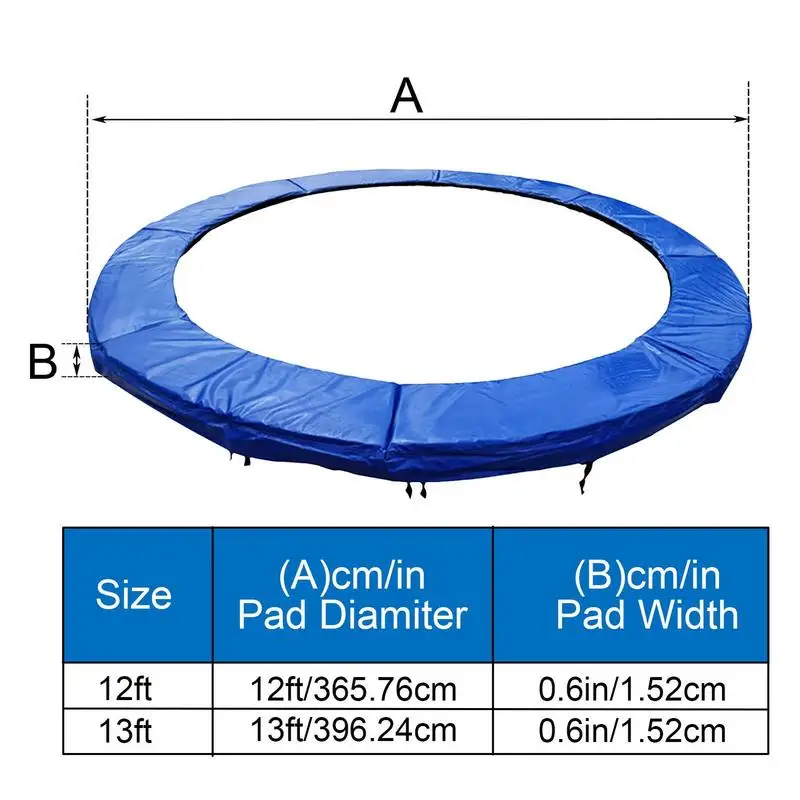 1pc 12/13 inches Trampoline Protective Cover Trampoline Safety Pad Round Spring Protection Cover Anti-collision Trampoline Parts