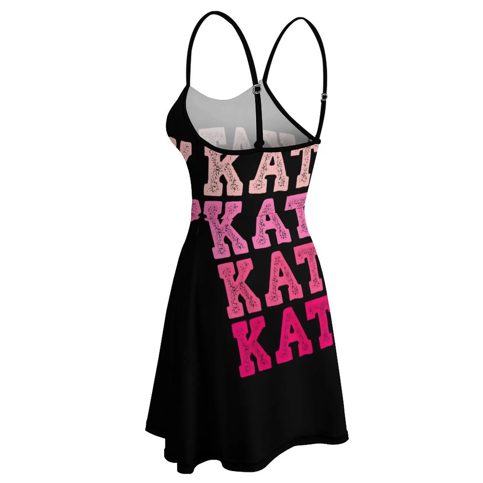 فستان نسائي لطيف بتصميم مطبوع عليه اسم كاتي الغريب، ملابس نسائية، فساتين حفلات جرافيك فكاهة
