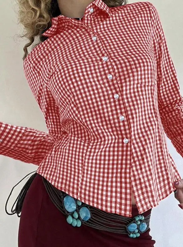 

Women's Clothing 2025 Autumn/winter Versatile Long Sleeved Button Up Shirt Sweet and Romantic Countryside Elegant Shirt
