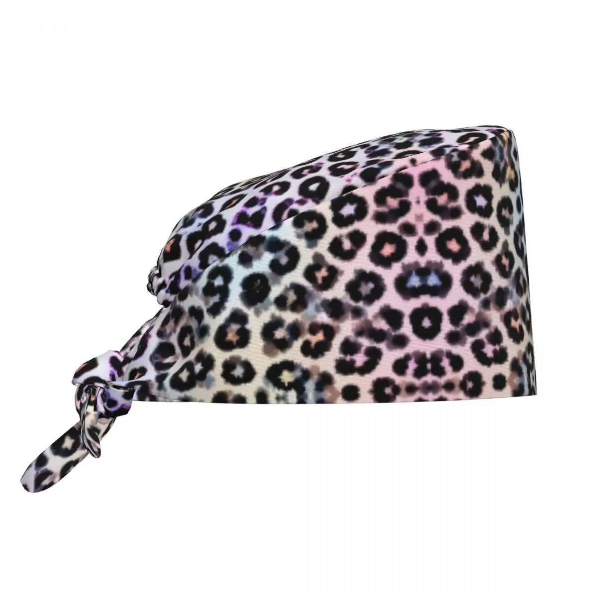 Leopard Pattern Texture Breathable Nursing Work Cap Surgical Scrub Caps Nurse Medical Cap Cheetah Camouflage Work Scrubs Hat