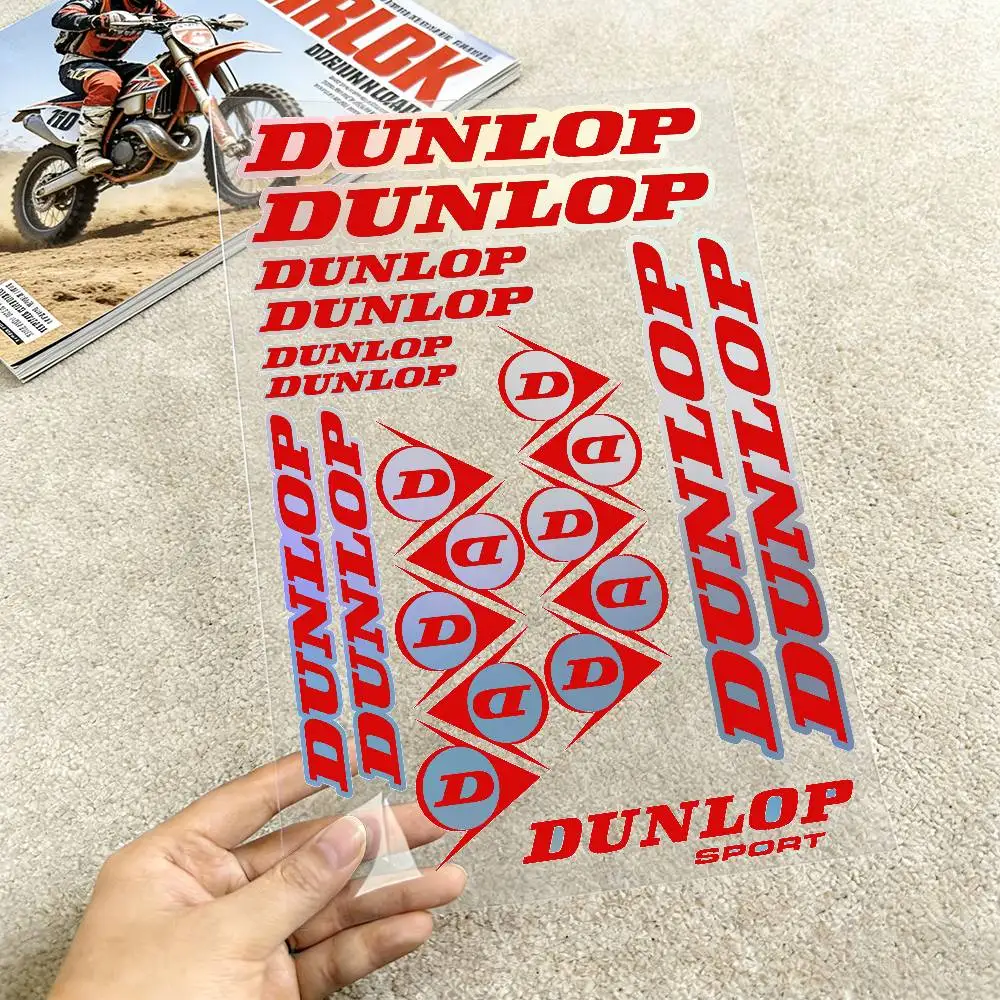 

Лазерные светоотражающие наклейки DUNLOP для мотоциклов, водонепроницаемые наклейки для шлемов, скутеров, топливных баков, ящиков для инструментов, гоночные наклейки