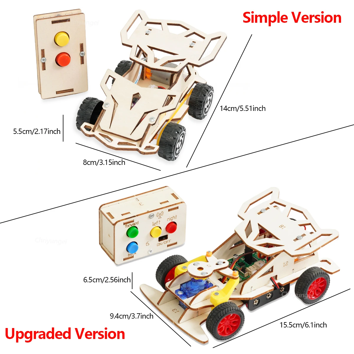 مجموعات سيارات خشبية تعمل بالتحكم عن بعد STEM 4WD ألعاب بناء مشروع العلوم التعليمية هدايا عيد ميلاد إبداعية للأطفال الأولاد والبنات