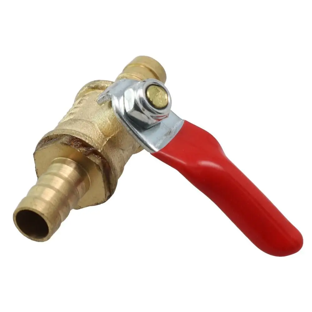 Brass Construction Ball Valve 6-12mm Size 1/4 Inch Brass Ball Valve Hose Barb Small Size Inline Ball Valve Oil Line
