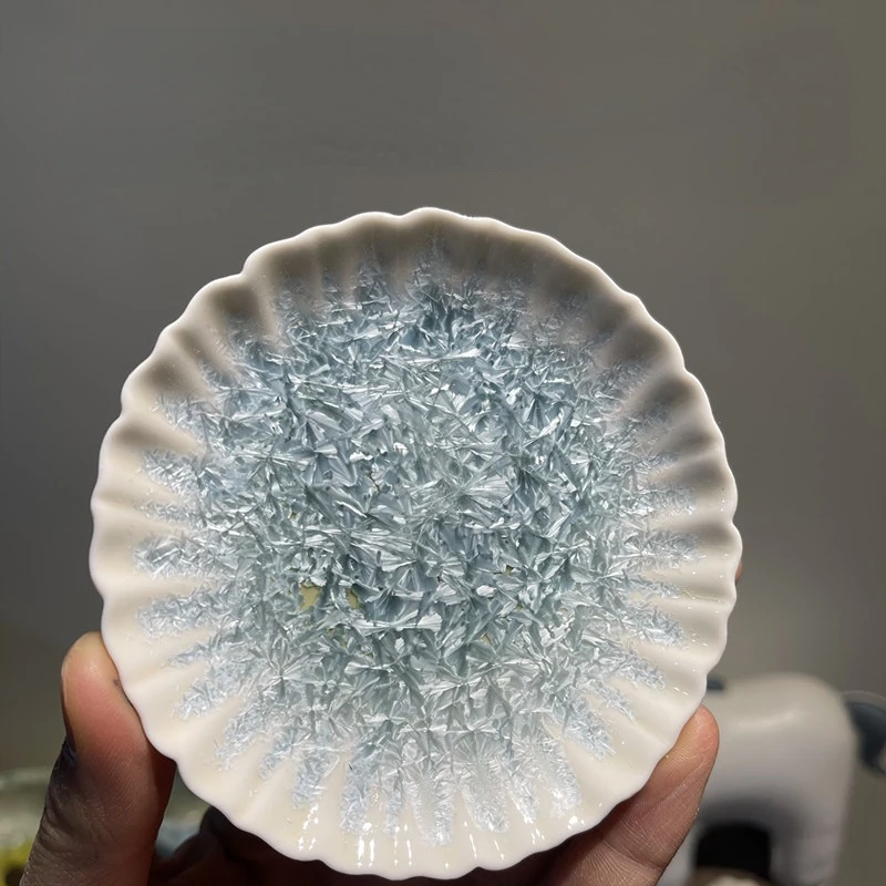 300ml/bottle Ceramic Glaze Medium Temperature Electric Kiln Artistic Glaze White Ice Crystal Glaze 1180-1260 ℃