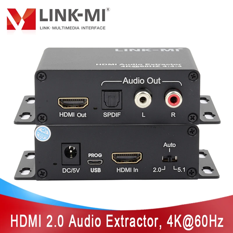 HDMI Audio Extractor 4K@60Hz Support EDID Settings CEC Digital HDMI Audio Signal to Analog Stereo Audio Converter