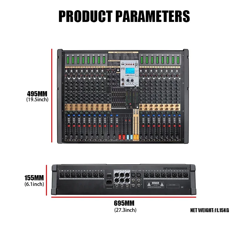 TFB-20 Factory Direct 20 Channels Audio DJ Control Mixer PC/USB Audio Interface For Stage Performance