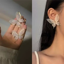 FTCY Hollow Mesh Butterfly Stud Earrings for Women Trendy Elegant Sweet Women's Earrings Party Jewelry Gift