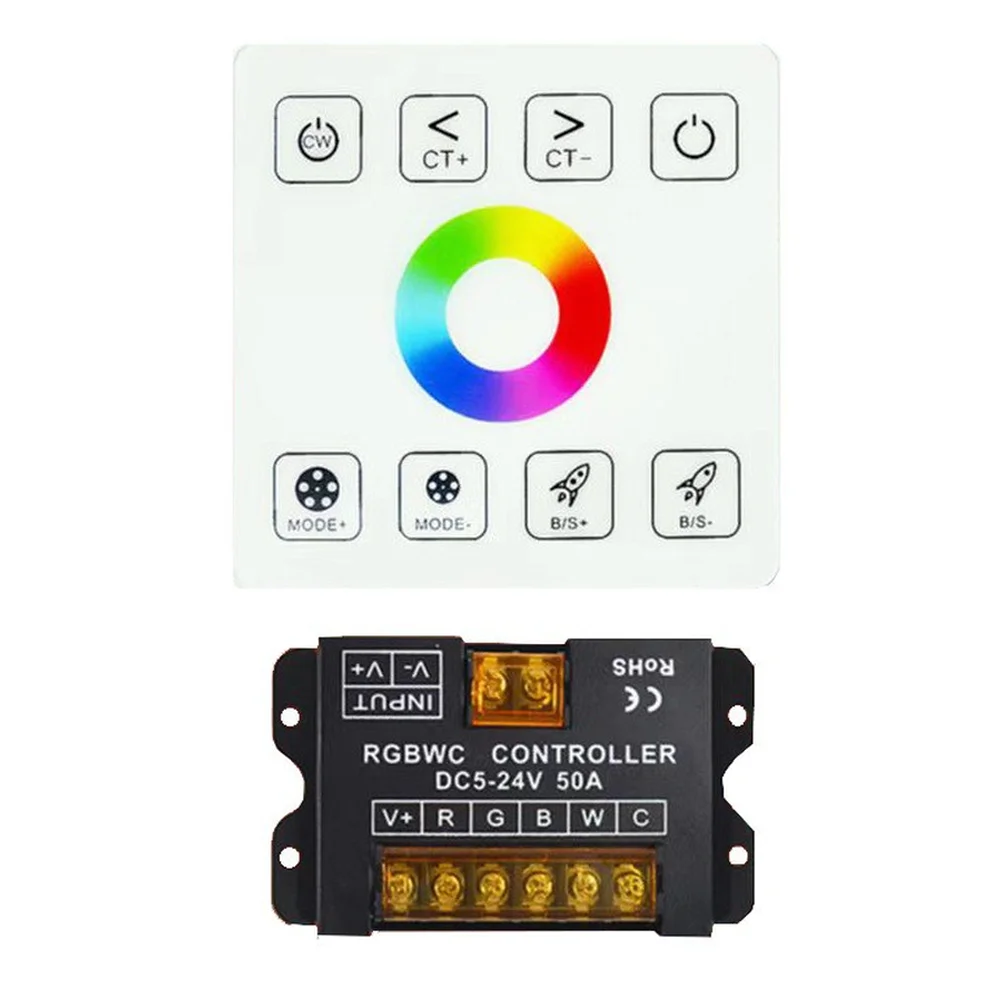 High Power 30A No Wiring RF Touch LED Controller With 27 Modes Memory Function Fit For Single Dual Color RGB Strip DC5V-24V