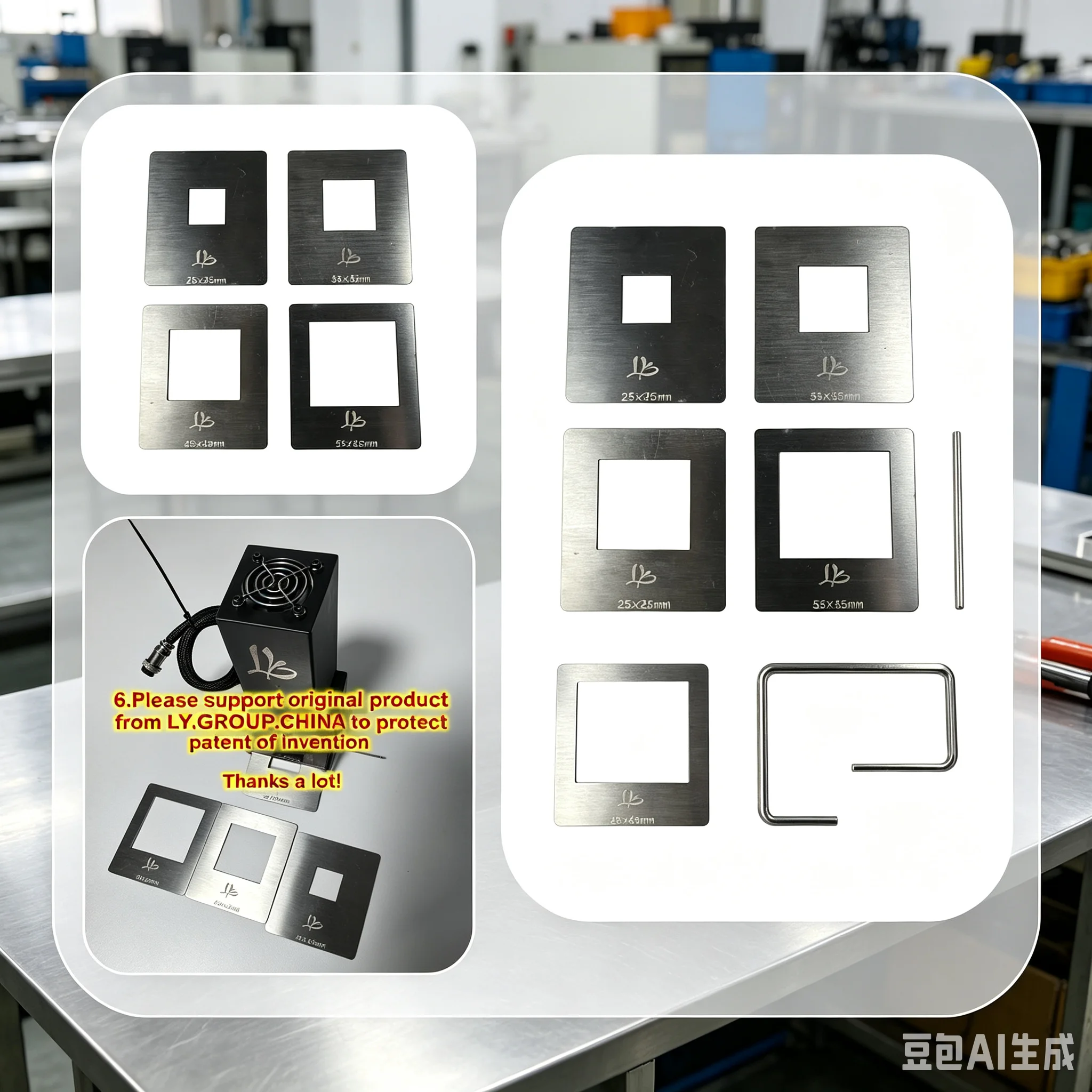ly-infrared-light-blocking-plate-set-universal-infrared-rework-station-upper-heater-reflectors-ly-ir-bga-mate-reflector-cover