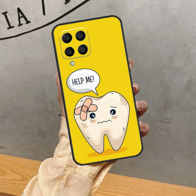 Cartoon Dentist Dental Teeth Case For Samsung Galaxy M32 M12 M52 M13 M23 M33 M53 M20 M21 M51 M30s M31s M14 M54 M34 Cover