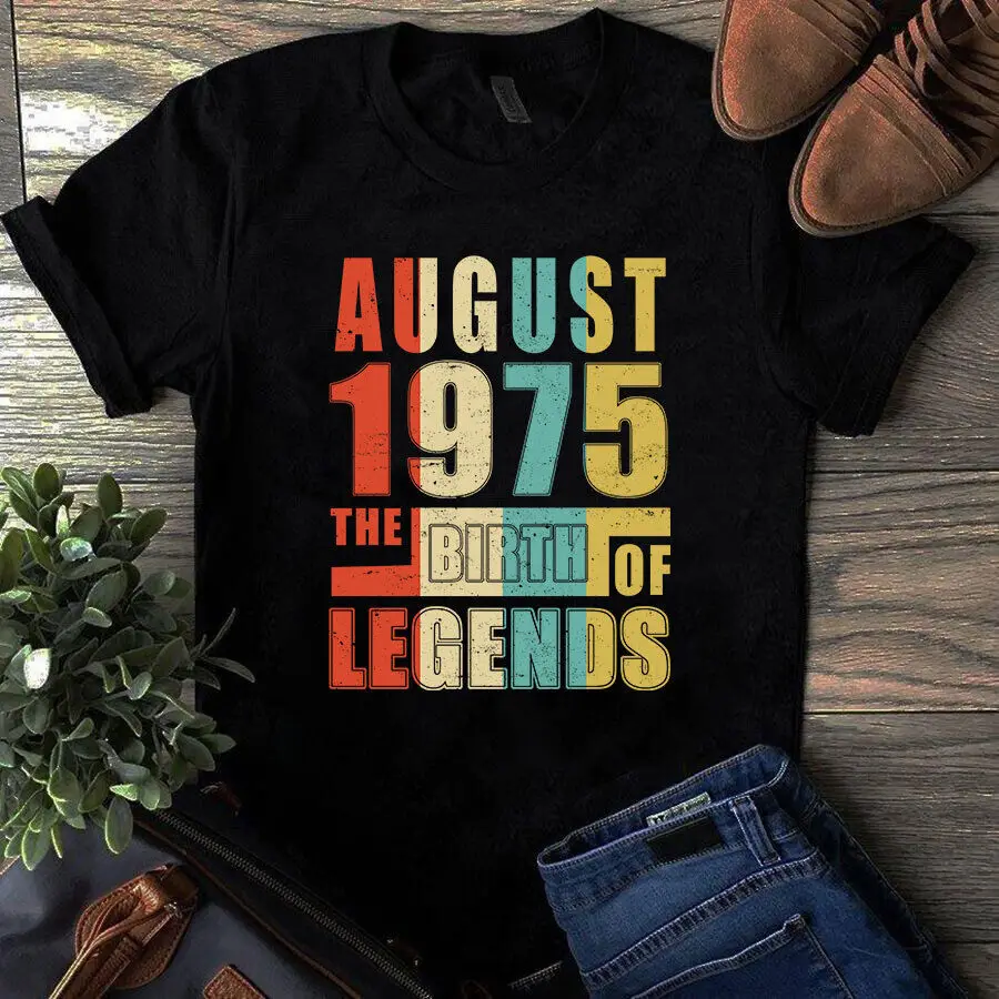 August 1975 De Geboorte Van Legendes Vintage T-Shirt