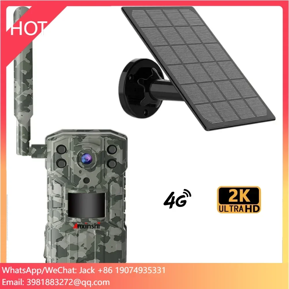 

Anxinshi Brand 4G Solar Powered 4G LTE Cellular Trail Cameras Wildlife Deer Game Camera