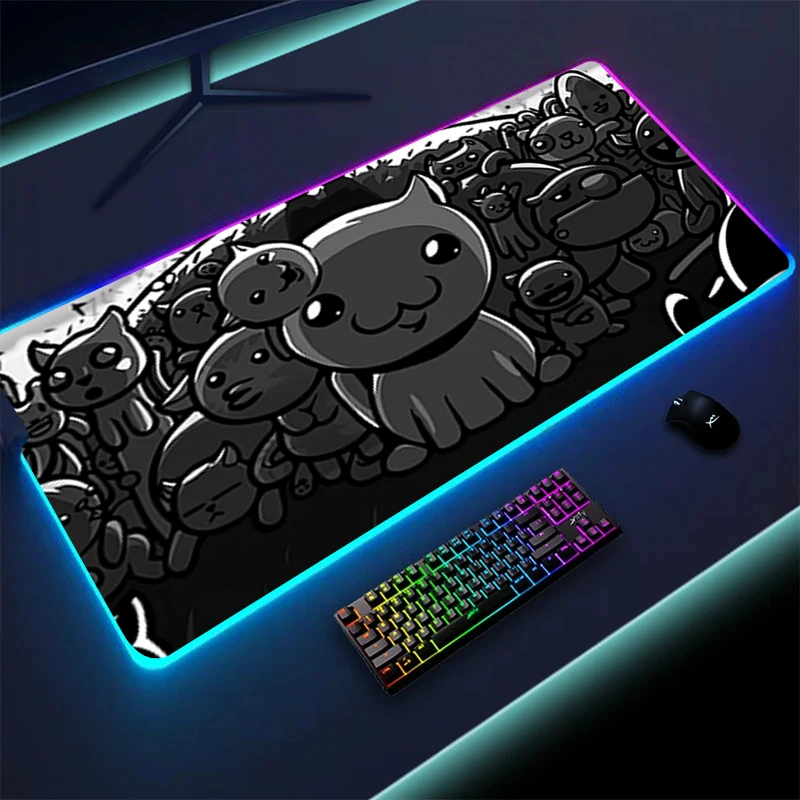 RGB MousePad The Binding of alexander Gamer Cabinet HD Printing Computer Desk Mat PC accessori per ufficio Led Mousepad tappetino per Mouse Anime