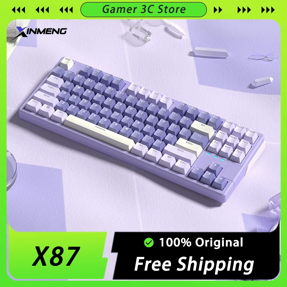 

XINMENG X87 Mechanical Keyboard Dynamic RGB Gasket Hot Swap Wired Gaming Keyboard 87 Keys Pc Gamer Accessories Win Mac Office