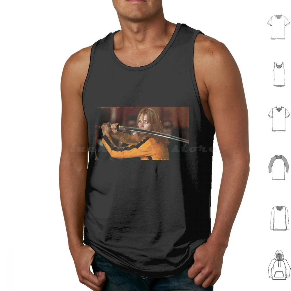 Kill Bill Scene Tank Tops Vest Sleeveless Kill Bill Tarantino Iconic Pop Culture Movies Retro Anime Cool Chilled Vibe Classic