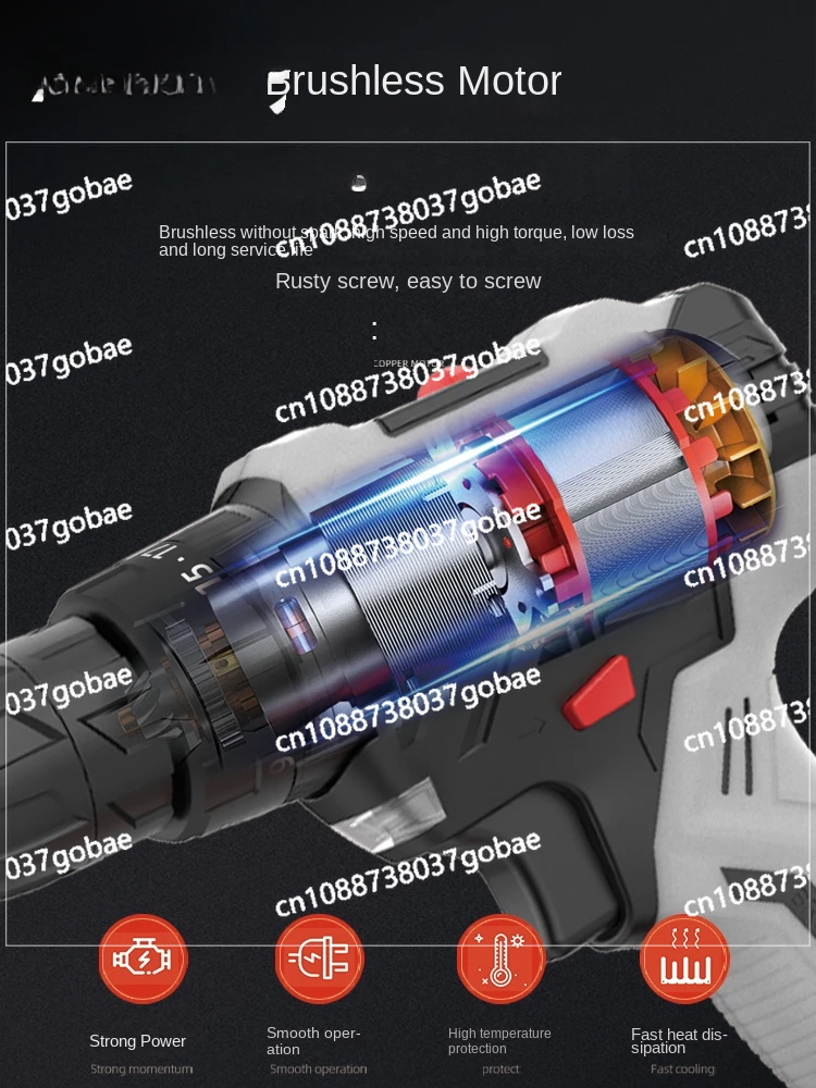 Brushless Impact Lithium Electric Drill Rechargeable Hand Drill Small Pistol Drill Electric Screwdriver